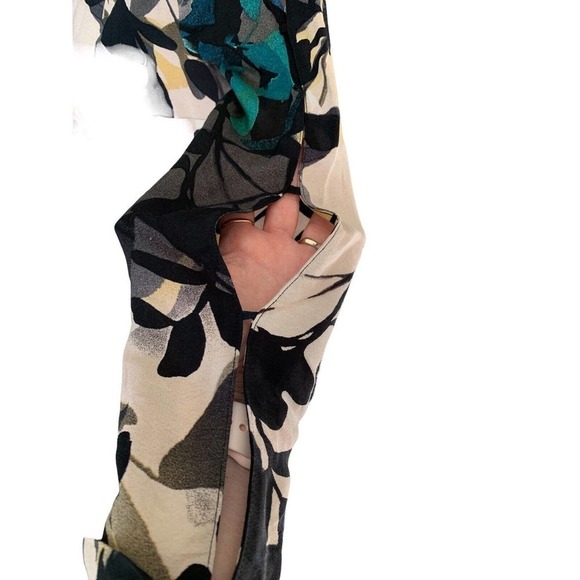 Anthropologie Maeve Dresses Size XS Shaded Garden Floral Long Sleeve Black Green - Picture 7 of 11